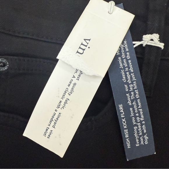 Vineyard Vines Velvet Tuxedo Stripe Raw Hem High Rise Kick Flare Jeans 26 NWT - Picture 14 of 14